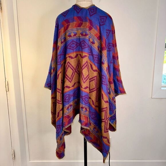 Eddie Bauer Womens Boho Southwestern Reversible Blanket Shawl One Size Colorful - Picture 2 of 7